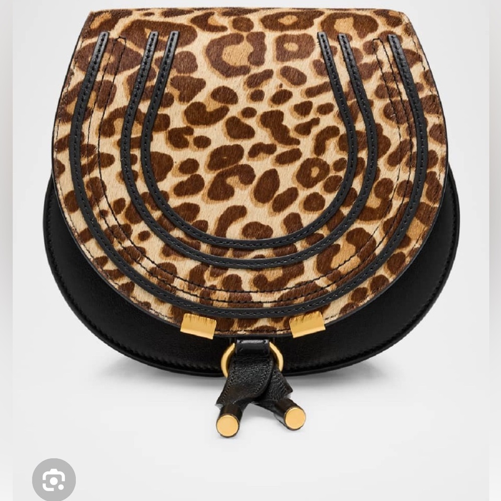 Chloe Marcie Small Crossbody Bag in Leopard-Print Calf Hair